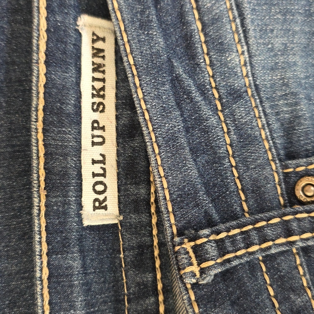 VGS Roll Up Skinny Jean with Tan Decorative Stitching Size 16 - Picture 4 of 10